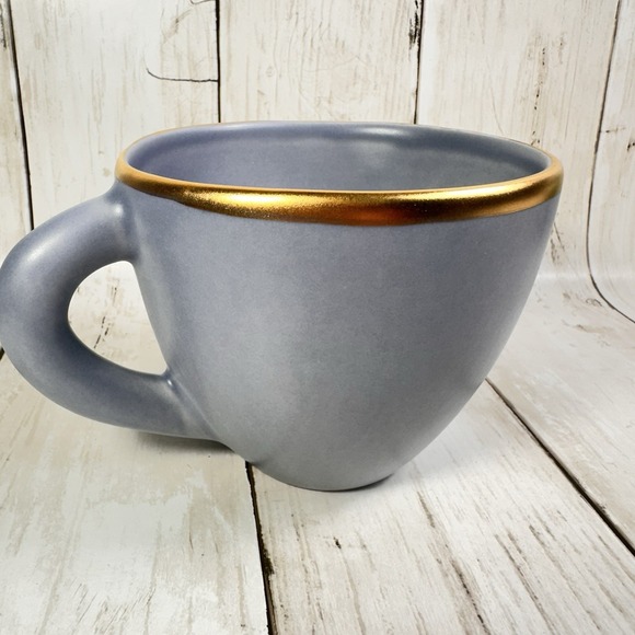 Crate&Barrel Other - CRATE AND BARREL ADDISON GREY GOLD RIM COFFEE MUG CUP 12 OZ PORTUGAL